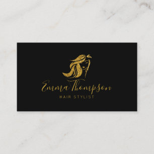 Visite Coiffeur styliste Parties scintillant or Carte de