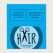 Visite Coiffeuse bleue Carte de fidélité professionnelle  (Extérieur déplié)