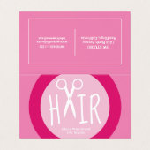 Visite Coiffeuse rose Carte de fidélité professionnelle p (Extérieur déplié)