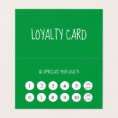 Visite Coiffeuse verte Carte de fidélité professionnelle (Intérieur déplié)