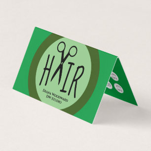 Visite Coiffeuse verte Carte de fidélité professionnelle