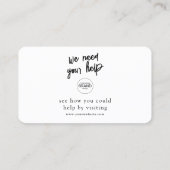 Visite Collecte de fonds Charité Faire un don Logo Carte  (Dos)