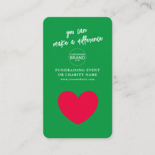 Visite Collecte de fonds Charity Event Green Logo Carte p