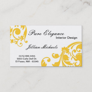 Visite Concepteur intérieur Damask Filigree Carte de visi