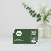 Visite Conception de carte de fidélité de café vert (Debout devant)