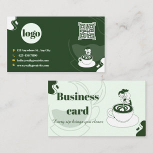 Visite Conception de carte de fidélité de café vert
