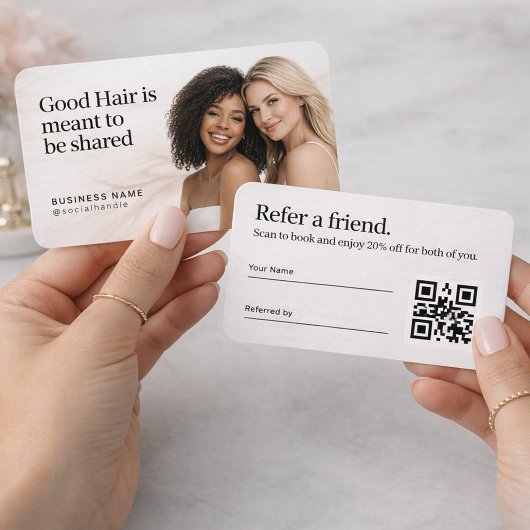 Visite Conception de carte de référence photo pour cheveu