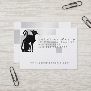 Visite Conception du logo de chat - Platine Carte de visi