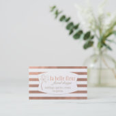 Visite Conception florale de rayure rose d'or : Carte de (Debout devant)