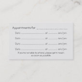 Visite Conseiller, carte de rendez-vous, logo Talking Hea (Dos)