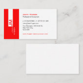 Visite Consultant moderne en rouge et blanc - Carte de vi (Devant / Derrière)