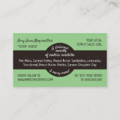 Visite Cookies Design, Cookie Sales - Carte de collecte d (Dos)