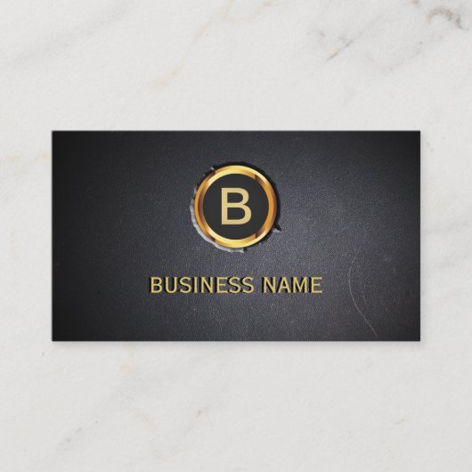 Visite Cool Anneau or Monogramme Charbon noir Carte de vi (Devant)