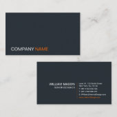 Visite Cool Grey, Orange et Blanc Moderne - Carte de visi (Devant / Derrière)