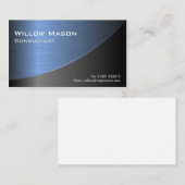 Visite Cool noir brossé en acier bleu - Carte de bus (Devant / Derrière)