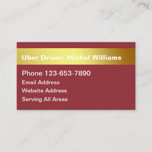 Visite Cool simple Uber Driver Ride Hailing Carte de visi