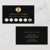 Visite coquillage sur carte de fidélité noire (Devant / Derrière)