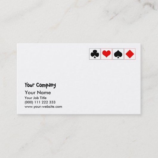 Visite Costumes de carte de jeu (Devant)