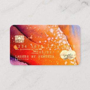 Visite couleur chaude de l'encre orange Carte de crédit