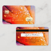 Visite couleur chaude de l'encre orange Carte de crédit (Devant / Derrière)