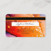 Visite couleur chaude de l'encre orange Carte de crédit (Dos)