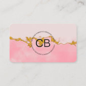 Visite Couleur d'eau rose QR Code Monogramme Carte de vis (Dos)