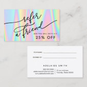 Visite couleur pastel carte de référence arrière - plan (Devant / Derrière)