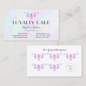 Visite couleur pastel de la carte de fidélité bogue holog (Devant / Derrière)