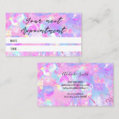 Visite couleur rose opale carte de rendez-vous photo (Devant / Derrière)
