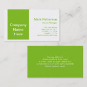 Visite Couleurs modernes Chaux Vert & Blanc Carte de visi (Devant / Derrière)