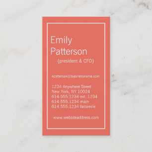 Visite Couleurs modernes : Emberglow & White Carte de vis