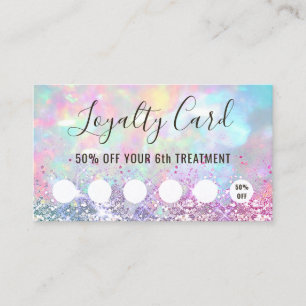 Visite couleurs pastel parties scintillant opal carte de 