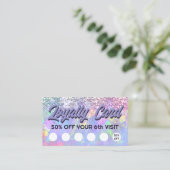Visite couleurs pastel parties scintillant opal carte de  (Debout devant)