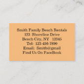 Visite Couple Assis Sur La Plage Au Sunset Carte de visit (Dos)