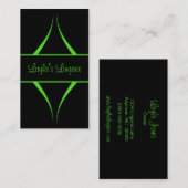 Visite Courbes Exotica Carte de visite, Vert clair (Devant / Derrière)