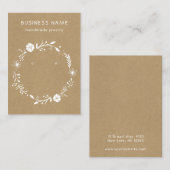 Visite Couronne florale rustique Kraft Carte de présentat (Devant / Derrière)