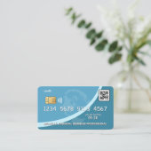 Visite Crédit | Carte de débit | Bleu | Global | Code QR (Debout devant)