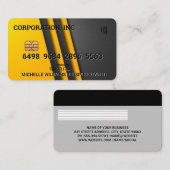 Visite Crédit | Carte de débit | Couches gris jaune (Devant / Derrière)