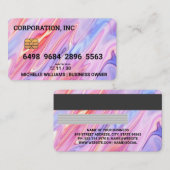 Visite Crédit | Carte de débit | Couleurs Iridescentes li (Devant / Derrière)