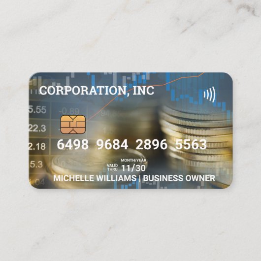 Visite Crédit | Carte de débit | Devise | Graphiques Stoc (Devant)