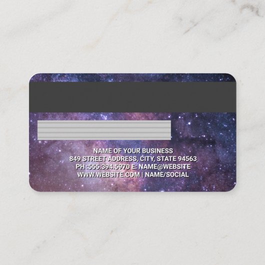 Visite Crédit | Carte de débit | Galaxie | Code QR (Dos)