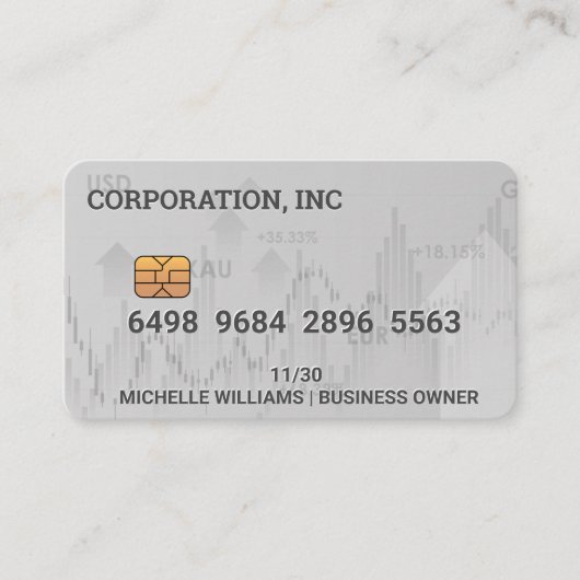 Visite Crédit | Carte de débit | Graphiques financiers (Devant)