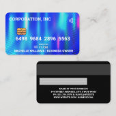 Visite Crédit | Carte de débit | Métal bleu (Devant / Derrière)