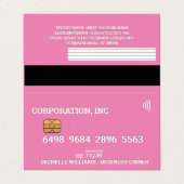 Visite Crédit | Carte de débit | Rose (Extérieur déplié)