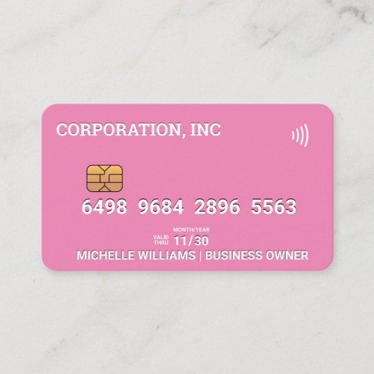 Visite Crédit | Carte de débit | Rose (Devant)