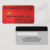 Visite Crédit | Carte de débit | Rouge métallique brossé (Devant / Derrière)