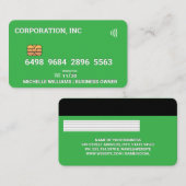 Visite Crédit | Carte de débit | Vert (Devant / Derrière)