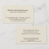 Visite Crème professionnelle moderne d'ivoire du carte de (Devant / Derrière)