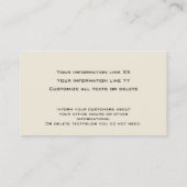 Visite Crème professionnelle moderne d'ivoire du carte de (Dos)