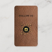 Visite Cuir Brown - Médias sociaux Code QR Carte de visit (Dos)